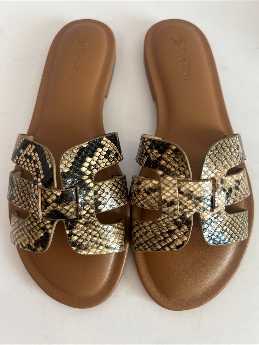 THE DROP- Python print slides/sandals Women’s